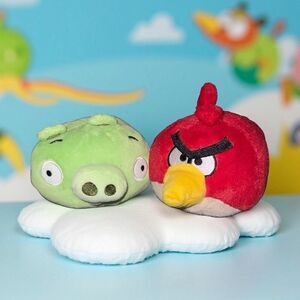 Angry Birds Plush Red Bird Toy Stuffed Animal 5" Commonwealth 2010